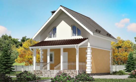 070-002-П Проект двухэтажного дома с мансардой, экономичный загородный дом из бризолита Железногорск | Проекты домов от House Expert