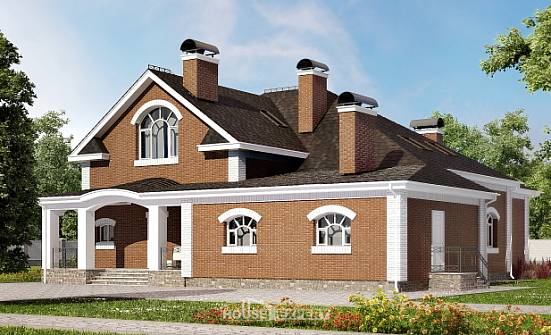 400-003-П Проект двухэтажного дома мансардой, просторный коттедж из газобетона Щигры | Проекты домов от House Expert