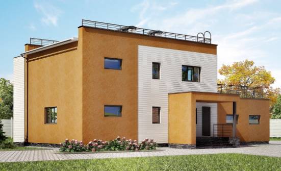 180-012-П Проект двухэтажного дома и гаражом, современный дом из кирпича Курск | Проекты домов от House Expert