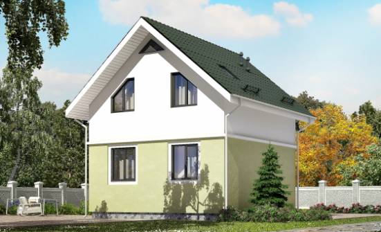 070-001-П Проект двухэтажного дома мансардой, классический домик из твинблока Курск | Проекты домов от House Expert