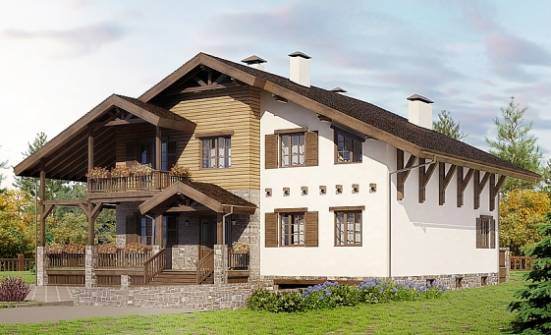 400-004-П Проект трехэтажного дома мансардный этаж, гараж, огромный дом из кирпича Курск | Проекты домов от House Expert