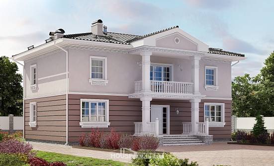 210-005-П Проект двухэтажного дома, современный загородный дом из поризованных блоков Курчатов | Проекты домов от House Expert