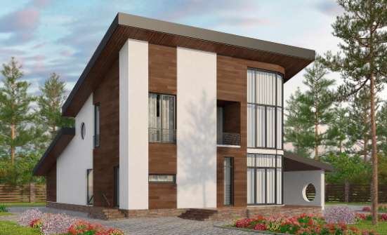230-001-П Проект двухэтажного дома мансардой, уютный дом из кирпича Курск | Проекты домов от House Expert