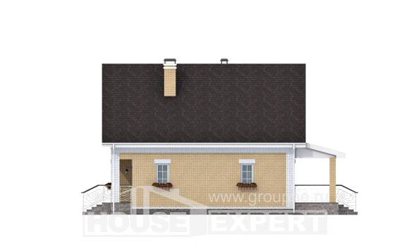 130-004-П Проект двухэтажного дома с мансардой, уютный дом из бризолита Щигры, House Expert
