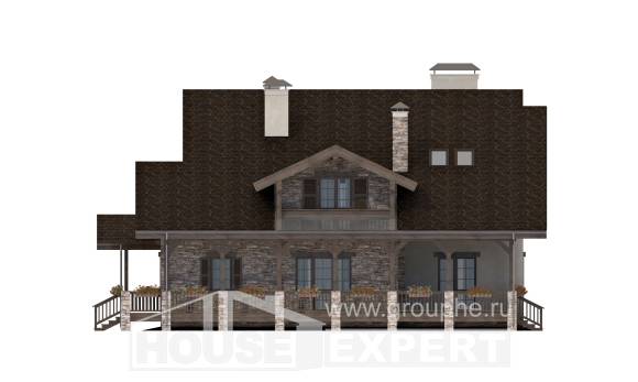340-003-П Проект двухэтажного дома мансардный этаж, гараж, красивый загородный дом из кирпича Курчатов, House Expert