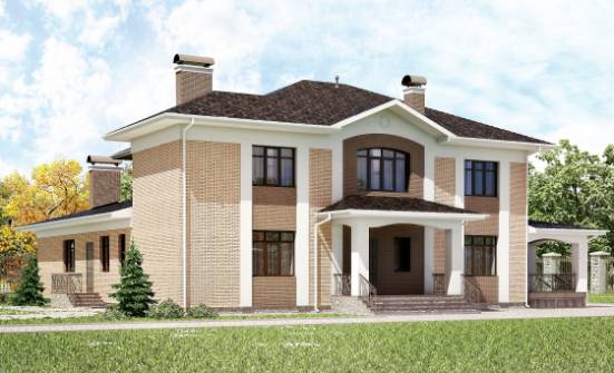 520-001-П Проект трехэтажного дома, красивый загородный дом из газосиликатных блоков Курск | Проекты домов от House Expert