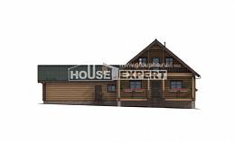 270-002-П Проект двухэтажного дома мансардой и гаражом, большой домик из бревен Курчатов, House Expert