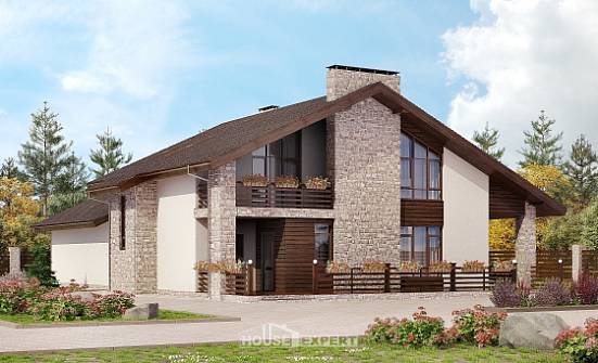 480-001-Л Проект трехэтажного дома с мансардой, просторный домик из поризованных блоков Курск | Проекты домов от House Expert
