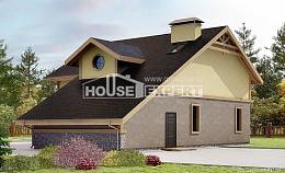 180-011-П Проект двухэтажного дома мансардой и гаражом, компактный дом из твинблока Щигры, House Expert