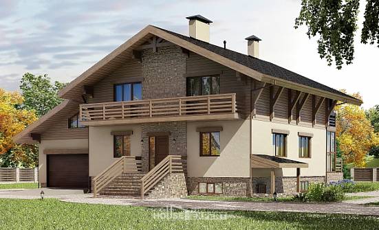 420-001-Л Проект трехэтажного дома с мансардой, гараж, большой дом из кирпича Курчатов | Проекты домов от House Expert