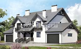 290-003-П Проект двухэтажного дома с мансардой, просторный дом из бризолита Железногорск, House Expert