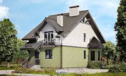 120-003-П Проект двухэтажного дома мансардой, простой загородный дом из газосиликатных блоков Железногорск, House Expert