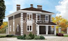 185-002-П Проект двухэтажного дома, красивый дом из пеноблока Железногорск, House Expert