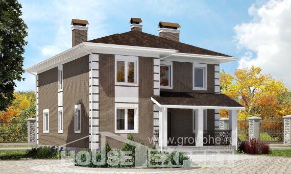185-002-П Проект двухэтажного дома, красивый дом из пеноблока Железногорск, House Expert