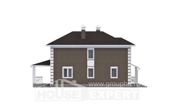 185-002-П Проект двухэтажного дома, недорогой домик из теплоблока Курск, House Expert