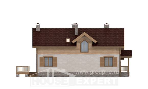 165-002-П Проект двухэтажного дома с мансардным этажом и гаражом, недорогой дом из твинблока Щигры, House Expert