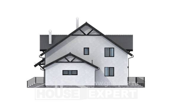 290-003-П Проект двухэтажного дома мансардный этаж, большой загородный дом из твинблока Курчатов, House Expert