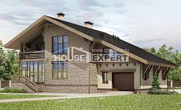 420-001-Л Проект трехэтажного дома мансардой, гараж, красивый загородный дом из кирпича Курск, House Expert