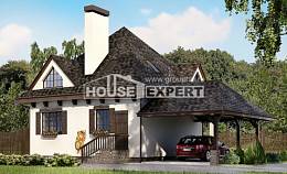 110-002-Л Проект двухэтажного дома с мансардой и гаражом, уютный дом из керамзитобетонных блоков Щигры, House Expert