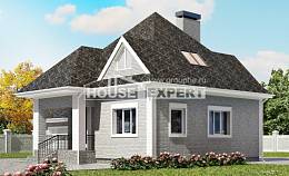135-001-Л Проект двухэтажного дома мансардой, гараж, скромный коттедж из кирпича Щигры, House Expert