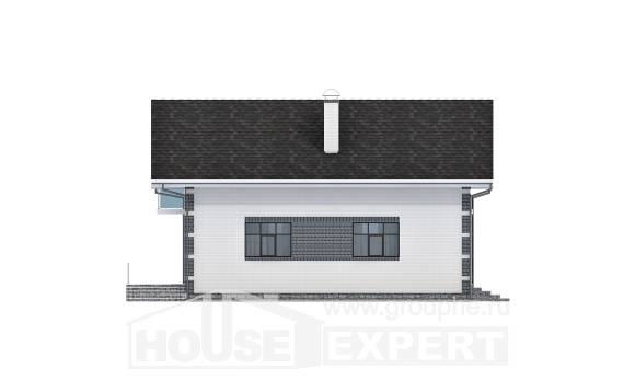 180-001-П Проект двухэтажного дома с мансардой и гаражом, доступный коттедж из газосиликатных блоков Железногорск, House Expert