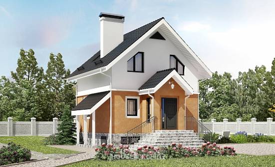 100-005-Л Проект трехэтажного дома с мансардой, бюджетный дом из керамзитобетонных блоков Щигры | Проекты домов от House Expert