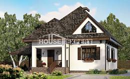 110-002-Л Проект двухэтажного дома с мансардным этажом, гараж, современный загородный дом из бризолита Курск, House Expert