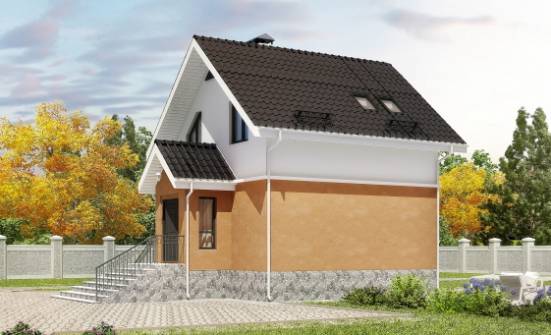 100-005-Л Проект трехэтажного дома с мансардой, бюджетный дом из керамзитобетонных блоков Щигры | Проекты домов от House Expert
