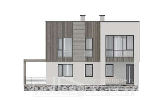 150-017-П Проект двухэтажного дома, небольшой домик из керамзитобетонных блоков Курск, House Expert