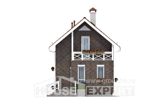 045-001-Л Проект двухэтажного дома мансардой, уютный коттедж из газобетона Курск, House Expert