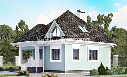 110-001-Л Проект двухэтажного дома с мансардным этажом, небольшой загородный дом из твинблока Железногорск, House Expert