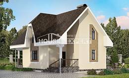 125-001-Л Проект двухэтажного дома с мансардой, бюджетный загородный дом из бризолита Курск, House Expert