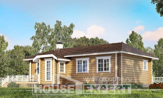 095-001-Л Проект одноэтажного дома, классический домик из бревен Щигры, House Expert