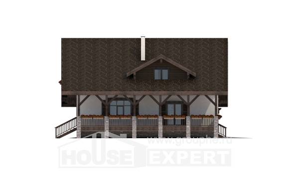 220-005-П Проект двухэтажного дома мансардой и гаражом, уютный дом из кирпича Щигры, House Expert