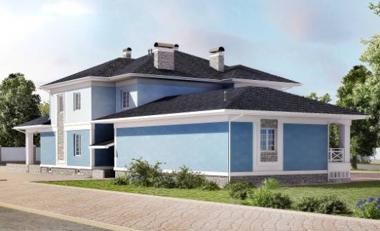620-001-П Проект трехэтажного дома, гараж, современный коттедж из теплоблока Курск | Проекты домов от House Expert