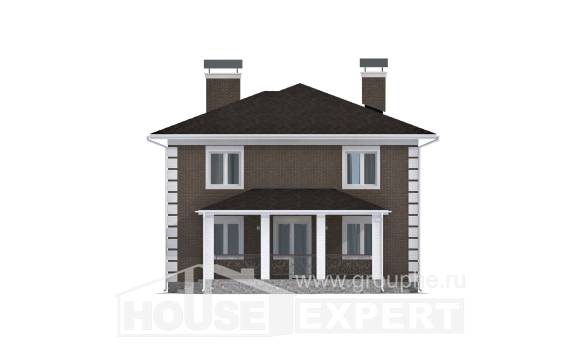 185-002-П Проект двухэтажного дома, компактный дом из блока Щигры, House Expert