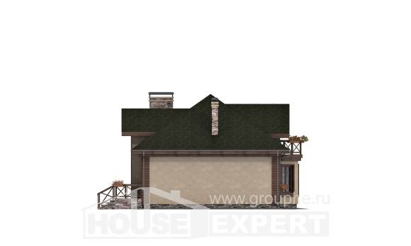 180-010-П Проект двухэтажного дома с мансардой, гараж, уютный дом из теплоблока Железногорск, House Expert