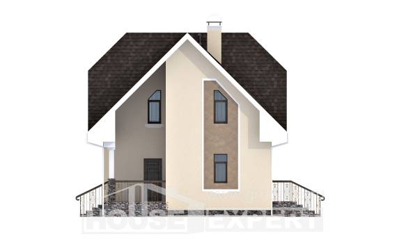 125-001-Л Проект двухэтажного дома мансардой, небольшой домик из бризолита Курск, House Expert