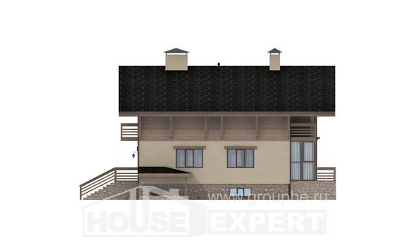 420-001-Л Проект трехэтажного дома с мансардой и гаражом, просторный загородный дом из кирпича Щигры, House Expert
