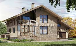 420-001-Л Проект трехэтажного дома с мансардным этажом, гараж, красивый домик из кирпича Щигры, House Expert