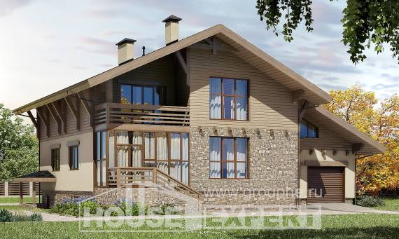 420-001-Л Проект трехэтажного дома с мансардным этажом, гараж, красивый домик из кирпича Щигры, House Expert