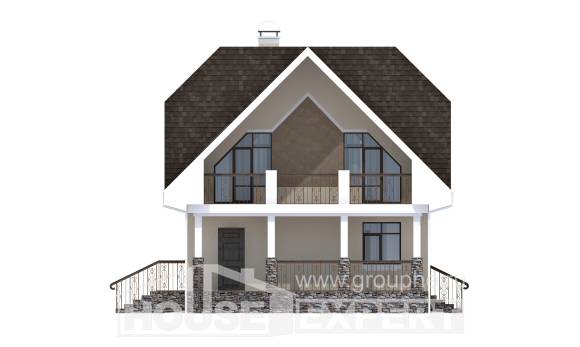 125-001-Л Проект двухэтажного дома с мансардным этажом, уютный домик из твинблока Щигры, House Expert
