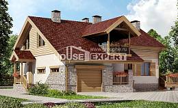 165-002-П Проект двухэтажного дома мансардный этаж и гаражом, простой загородный дом из теплоблока Железногорск, House Expert