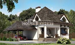 110-002-Л Проект двухэтажного дома мансардой, гараж, простой дом из газобетона Курчатов, House Expert
