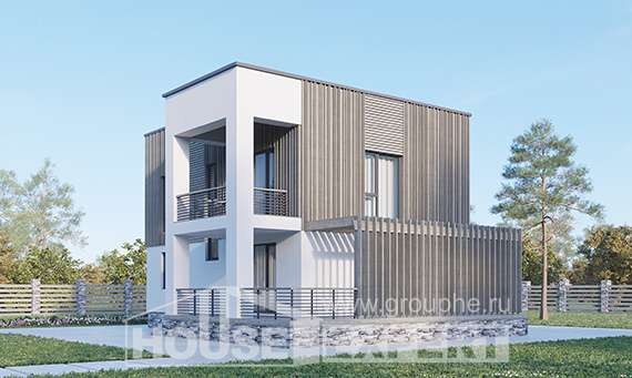 150-017-П Проект двухэтажного дома, доступный коттедж из бризолита Щигры, House Expert