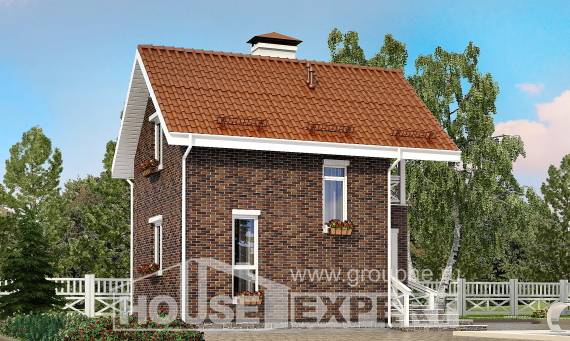 045-001-Л Проект двухэтажного дома с мансардным этажом, бюджетный загородный дом из арболита Курчатов, House Expert