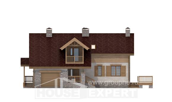 165-002-П Проект двухэтажного дома мансардный этаж, гараж, скромный дом из твинблока Железногорск, House Expert