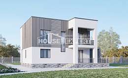 150-017-П Проект двухэтажного дома, красивый дом из поризованных блоков Курчатов, House Expert
