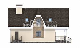 125-001-Л Проект двухэтажного дома мансардный этаж, скромный дом из газобетона Курск, House Expert