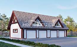 145-002-Л Проект гаража из поризованных блоков Щигры, House Expert